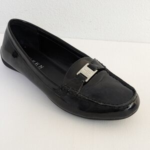 Lauren Ralph Lauren Careigh Loafers Driving Shoes Women’s SZ 7.5 B Black Silver